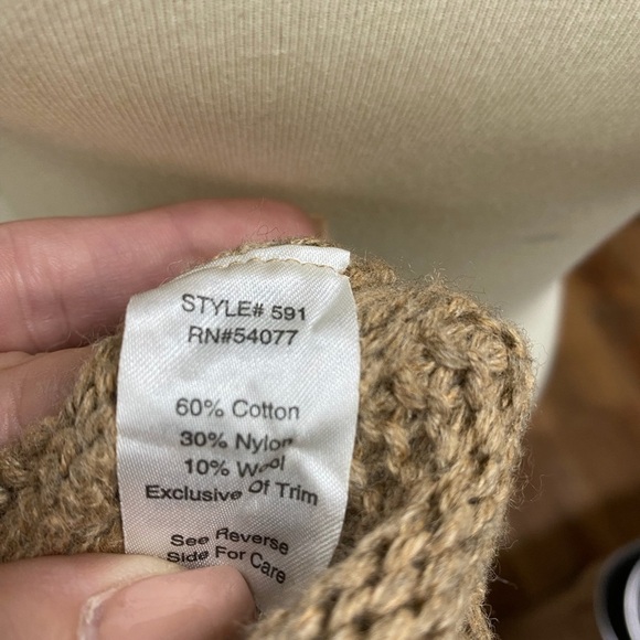 CABI #591 Acorn Cable Knit Long Cardigan Sweater Open Front - Picture 6 of 6